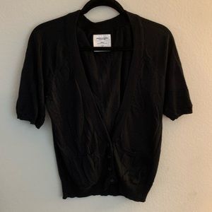 Black Short Sleeve Cardigan